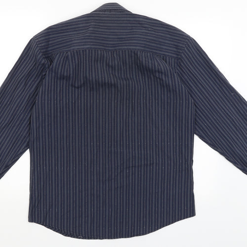 Urban Spirit Mens Blue Striped   Button-Up Size M
