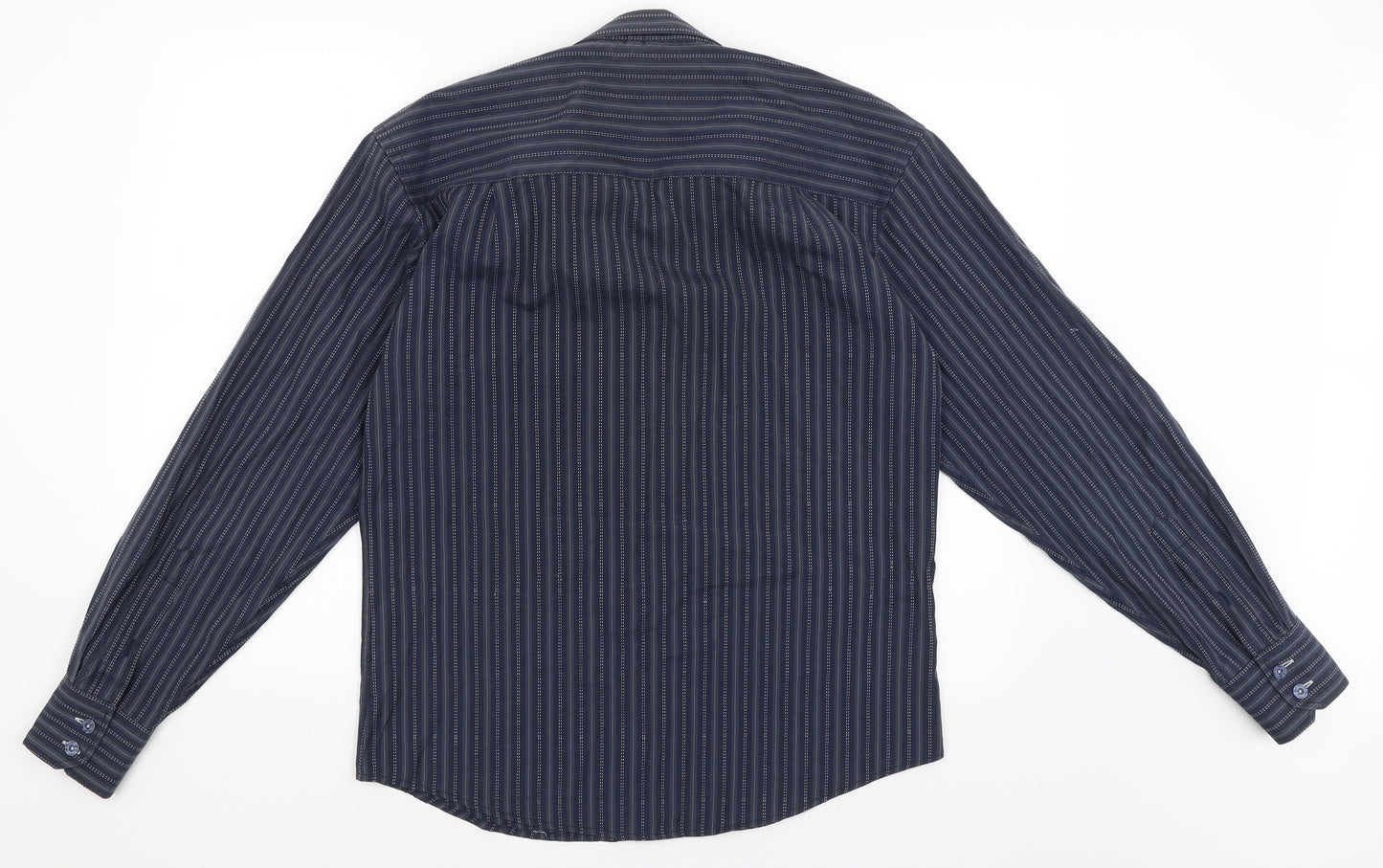 Urban Spirit Mens Blue Striped   Button-Up Size M