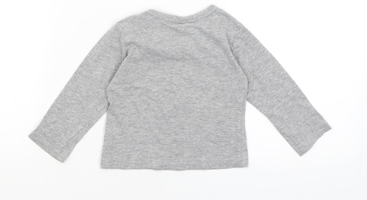 Aardvark Baby Grey   Basic T-Shirt Size 3-6 Months  - Smile Be Happy