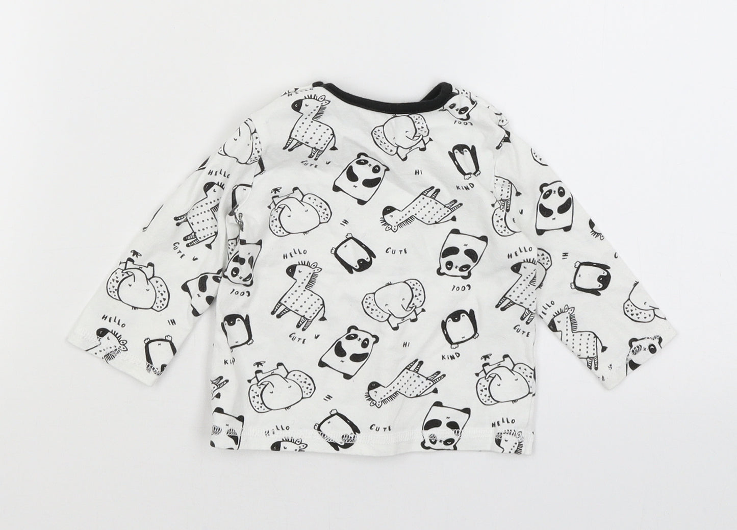 George Baby White   Basic T-Shirt Size 3-6 Months  - Animals
