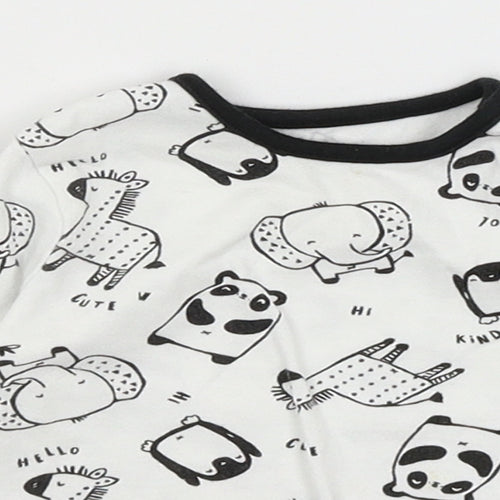 George Baby White   Basic T-Shirt Size 3-6 Months  - Animals