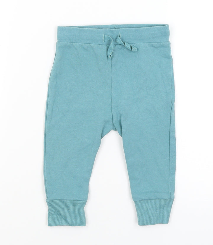 M&S Baby Blue Jogger Trousers Size 6-9 Months