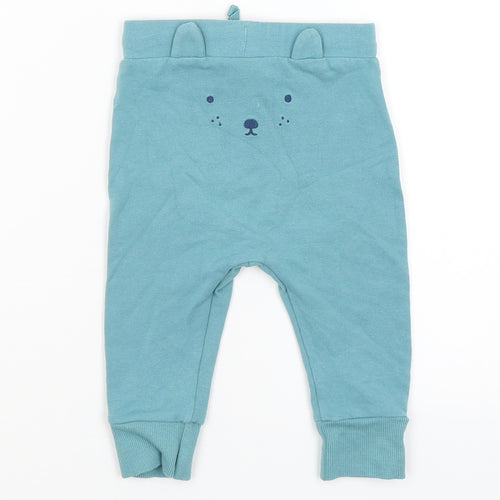 M&S Baby Blue   Jogger Trousers Size 6-9 Months