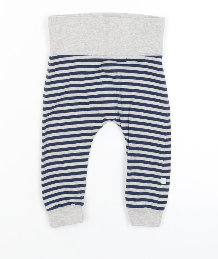 NEXT Baby Grey Striped  Jogger Trousers Size 6-9 Months