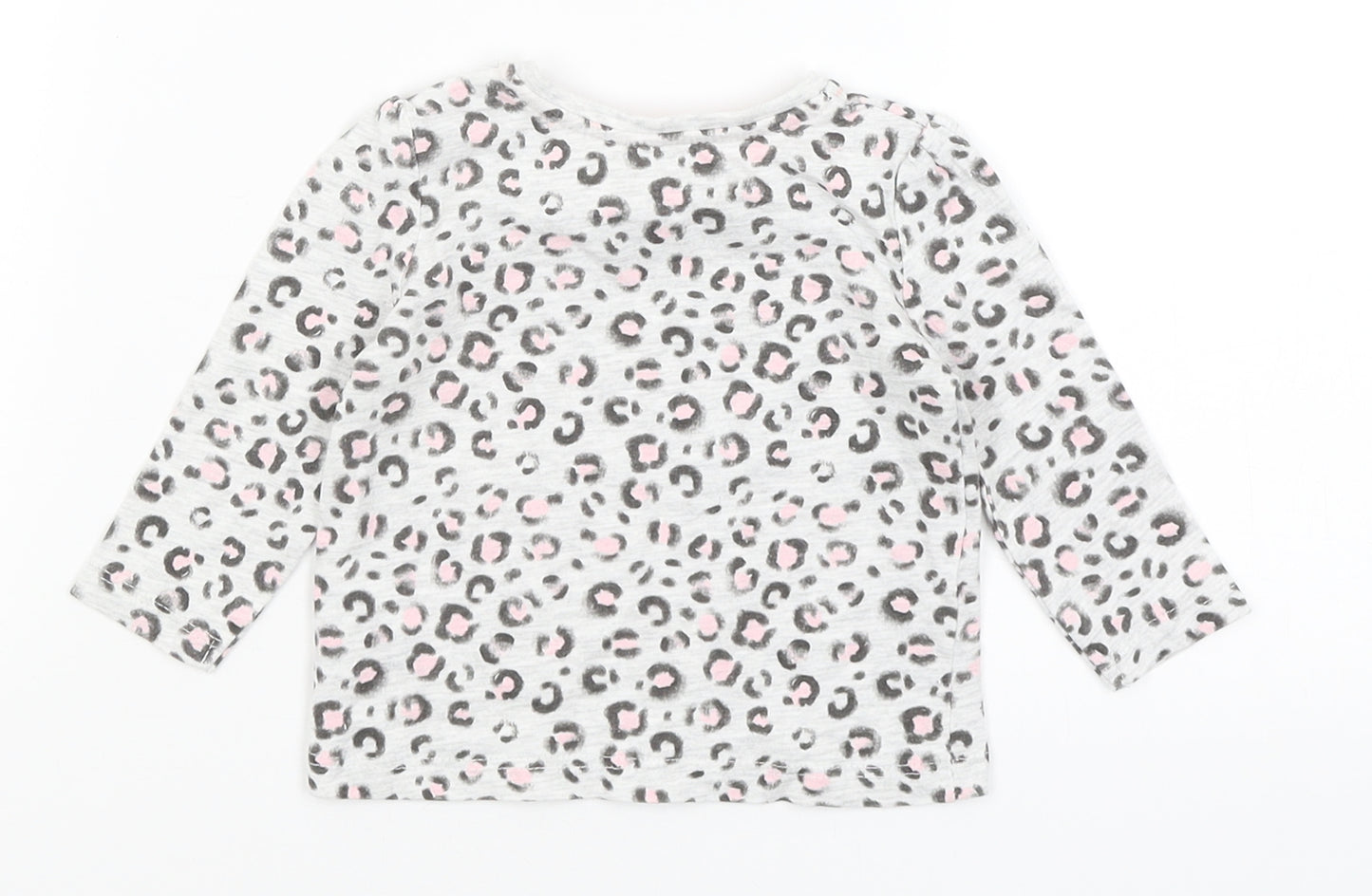 Primark Baby Grey Animal Print  Basic T-Shirt Size 3-6 Months