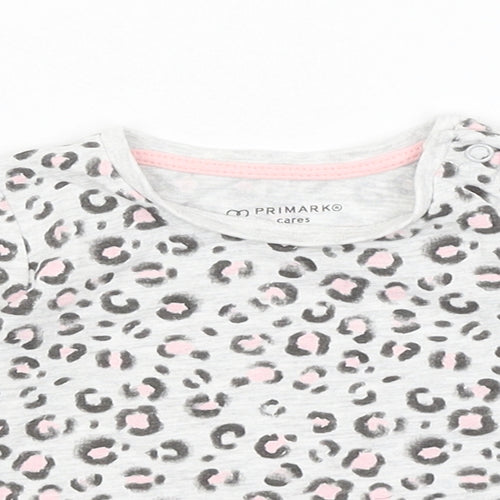 Primark Baby Grey Animal Print  Basic T-Shirt Size 3-6 Months