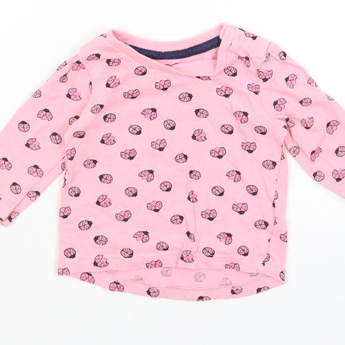 Primark Baby Pink   Basic T-Shirt Size 3-6 Months  - Ladybugs