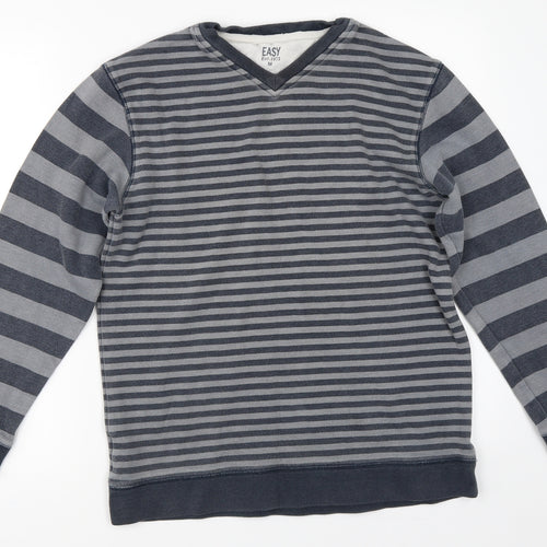 Matalan Mens Grey Striped  Pullover Sweatshirt Size M
