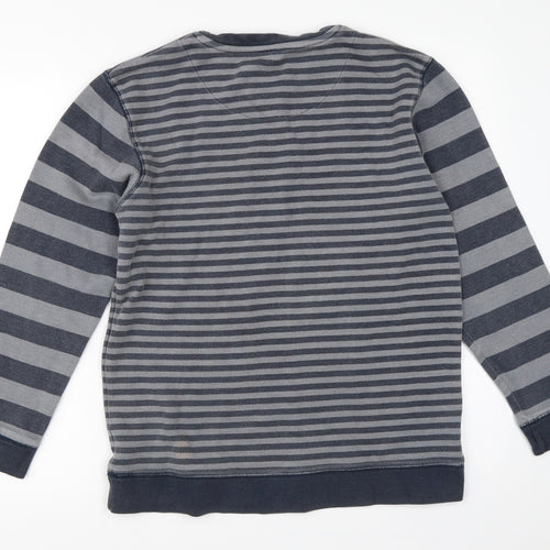 Matalan Mens Grey Striped  Pullover Sweatshirt Size M