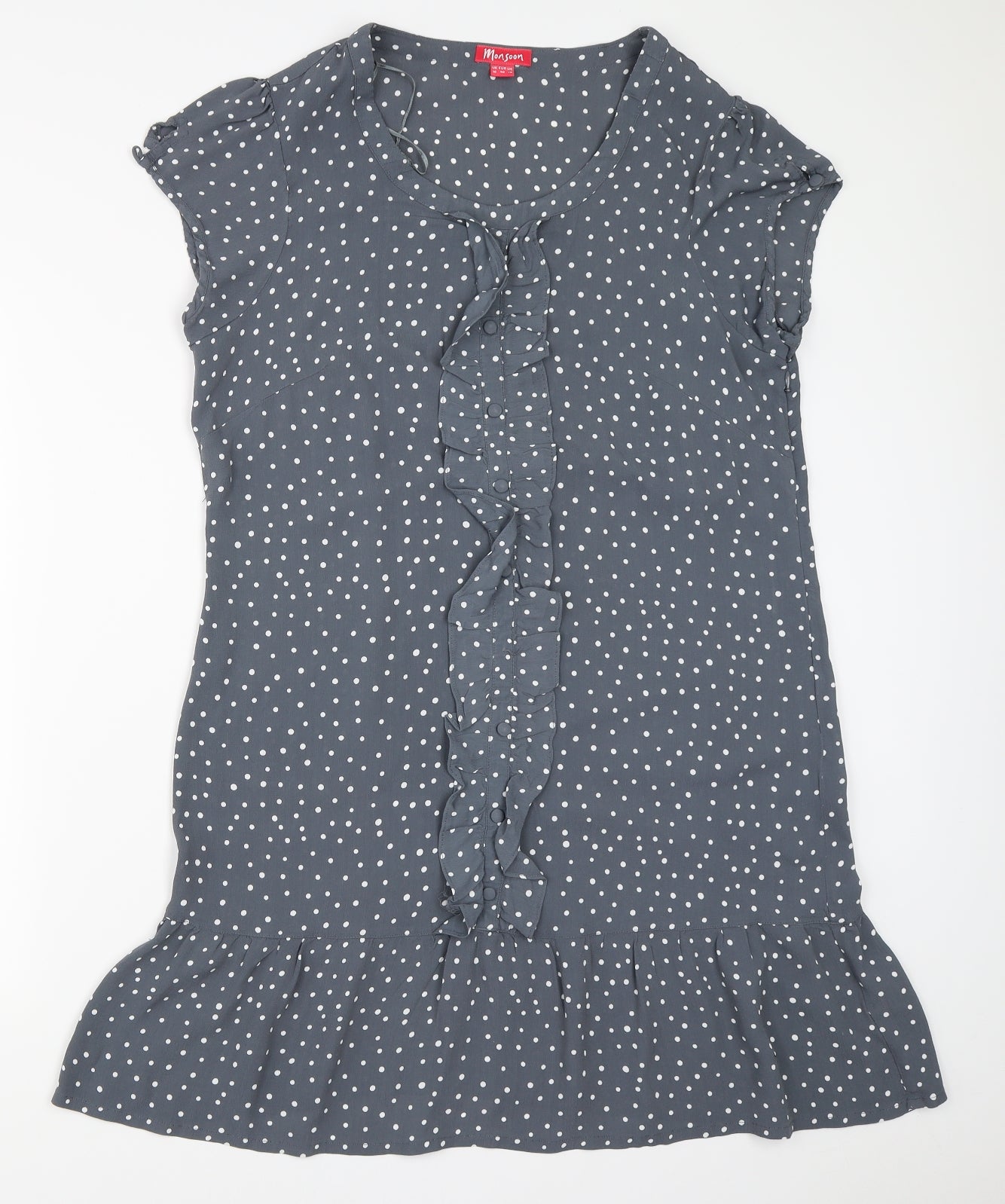 Monsoon Womens Grey Polka Dot  Shift  Size 18
