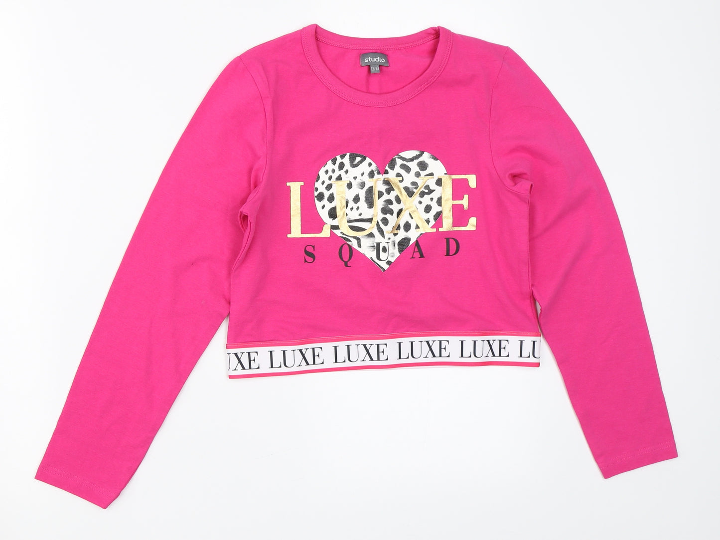 Studio Girls Pink   Basic T-Shirt Size 12-13 Years