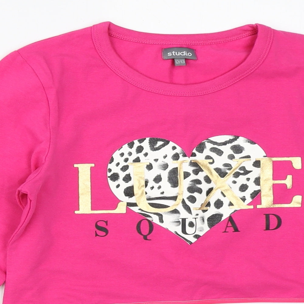 Studio Girls Pink   Basic T-Shirt Size 12-13 Years