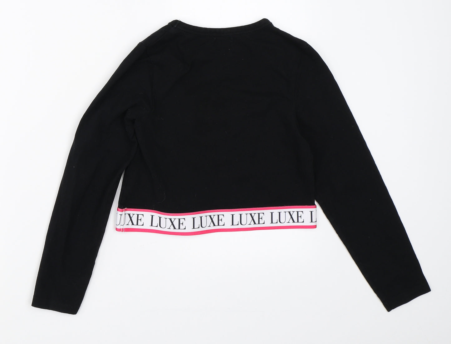Studio Girls Black   Cropped T-Shirt Size 12-13 Years
