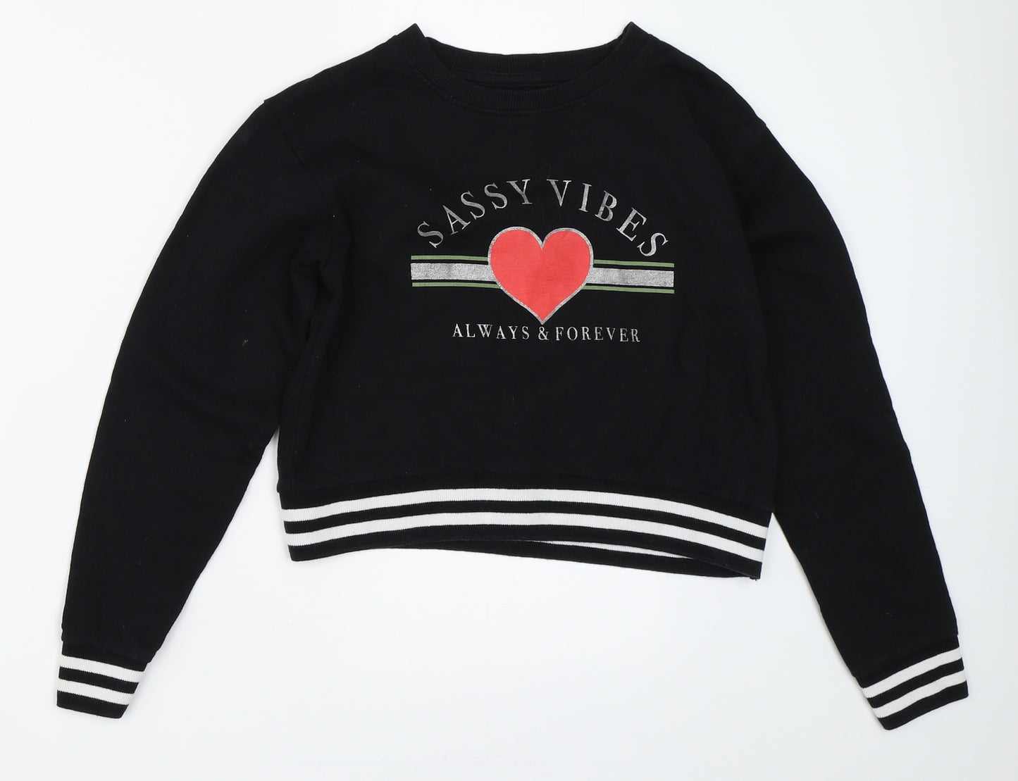 Studio Girls Black   Pullover Sweatshirt Size 12-13 Years