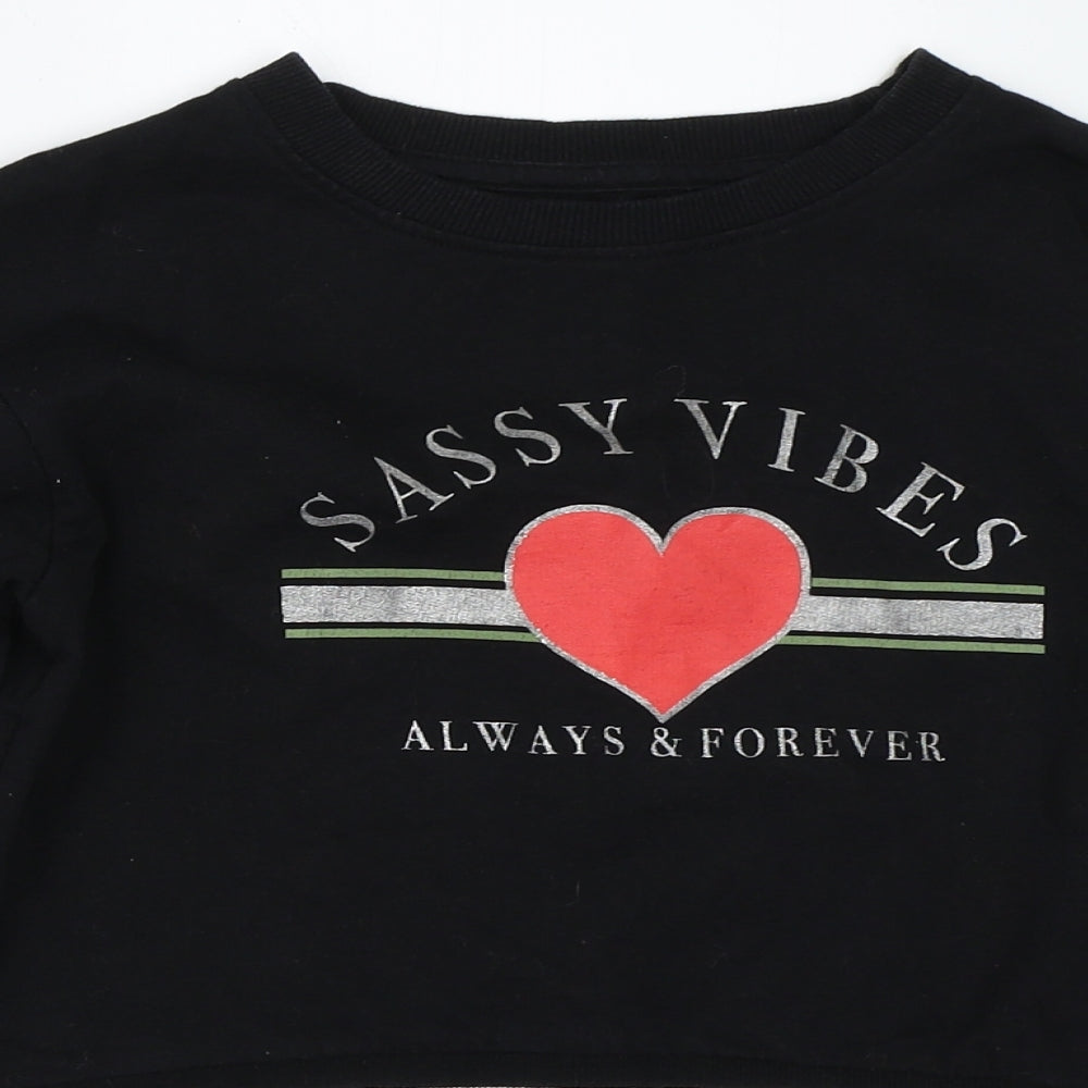 Studio Girls Black   Pullover Sweatshirt Size 12-13 Years