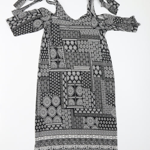 George Womens Black Geometric  Bodycon  Size 8