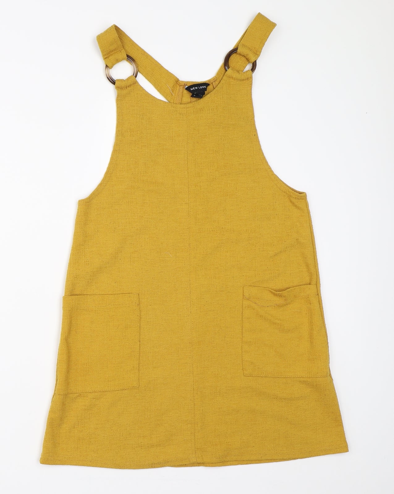New Look Womens Yellow   Pinafore/Dungaree Dress  Size 8