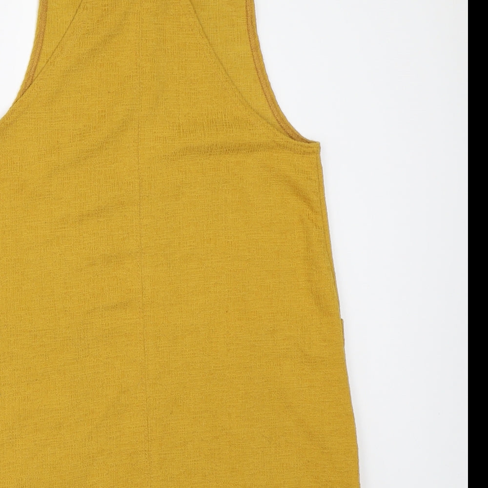 New Look Womens Yellow   Pinafore/Dungaree Dress  Size 8