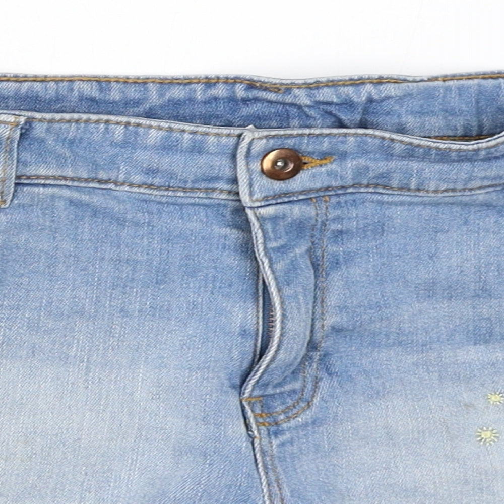 TU Girls Blue  Denim Hot Pants Shorts Size 12 Years