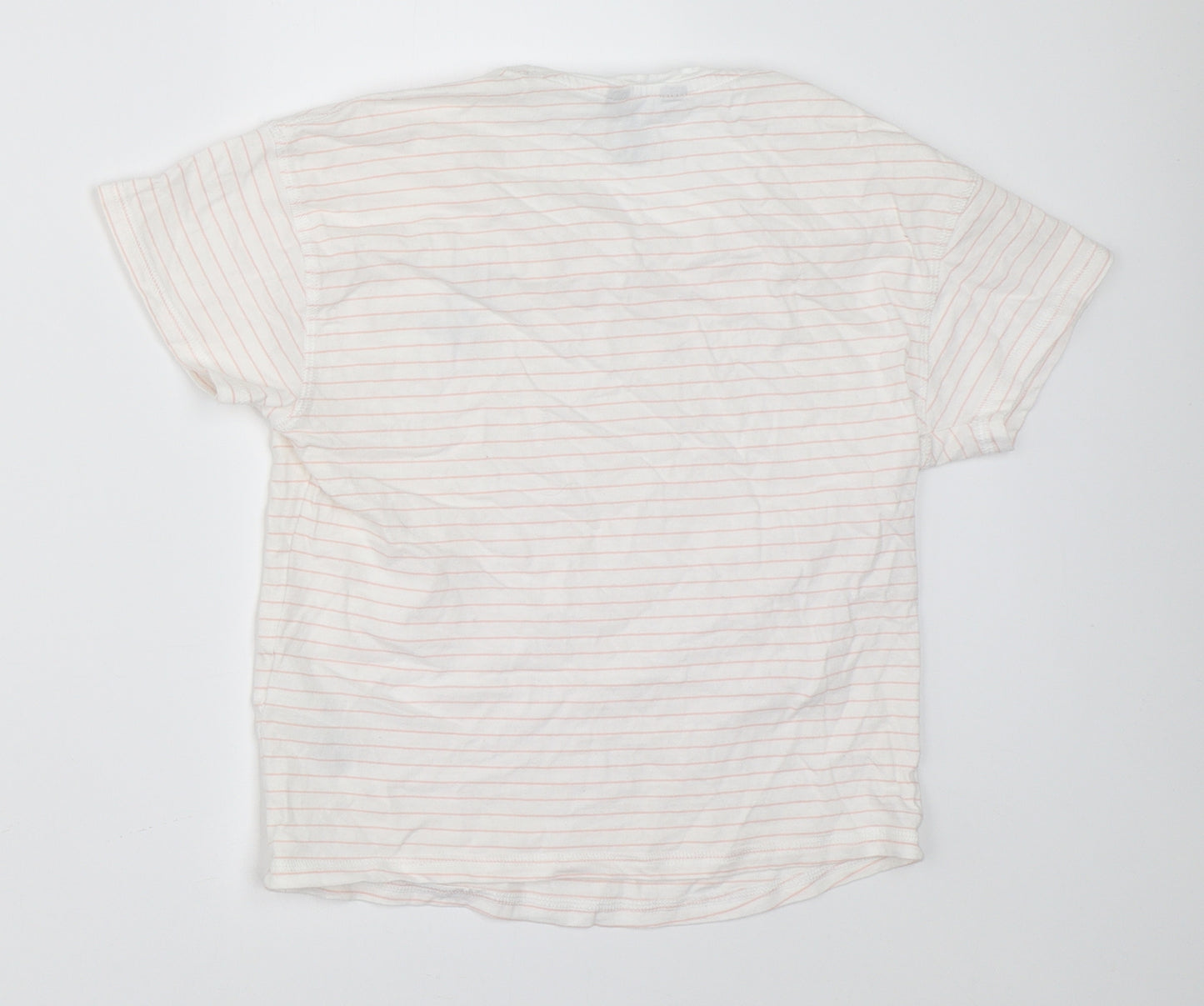 New Look Girls White Striped  Basic T-Shirt Size 10-11 Years