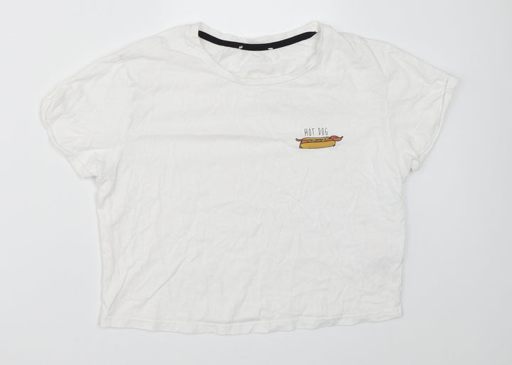 New Look Girls White   Basic T-Shirt Size S