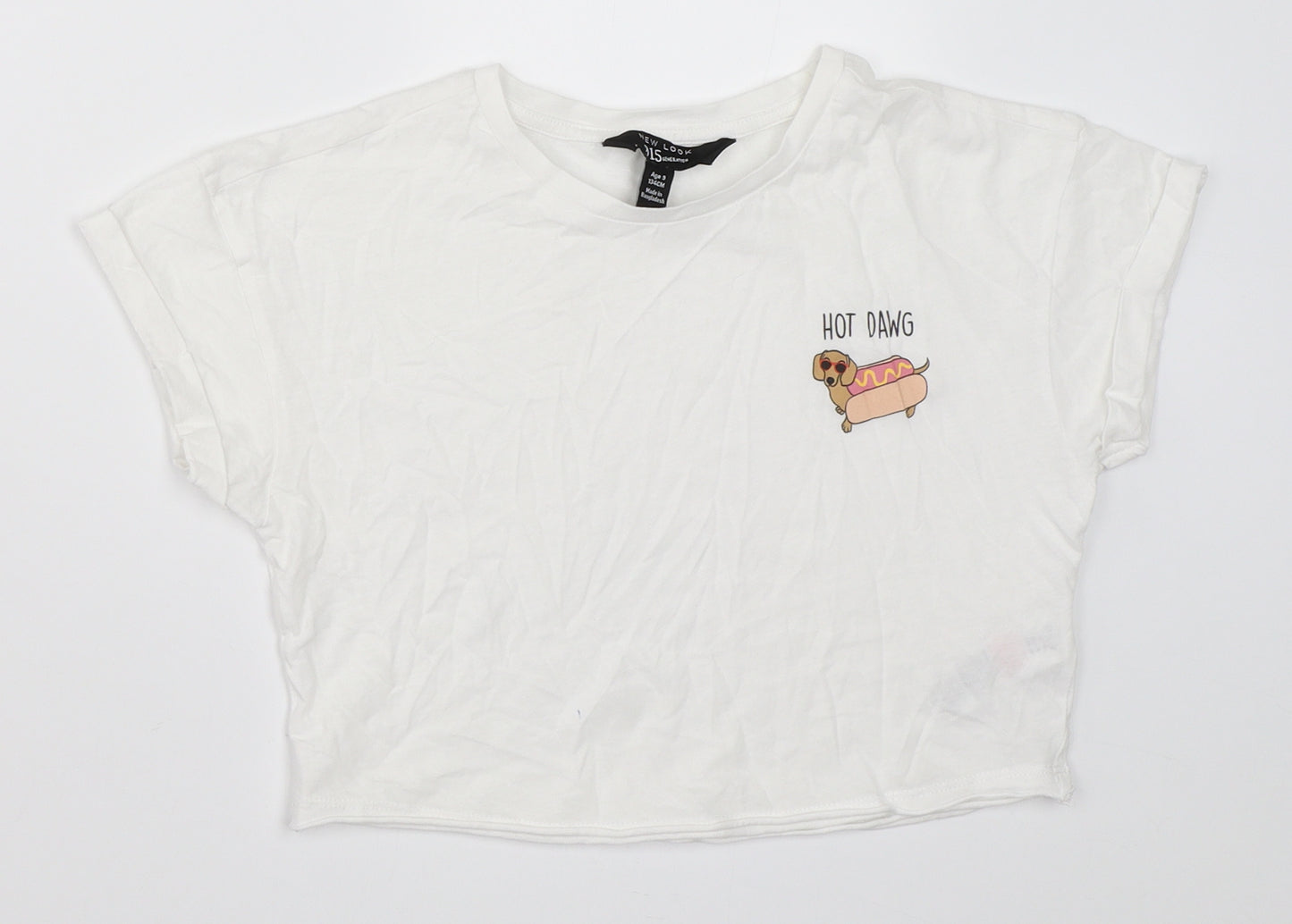 New Look Girls White   Basic T-Shirt Size 9 Years