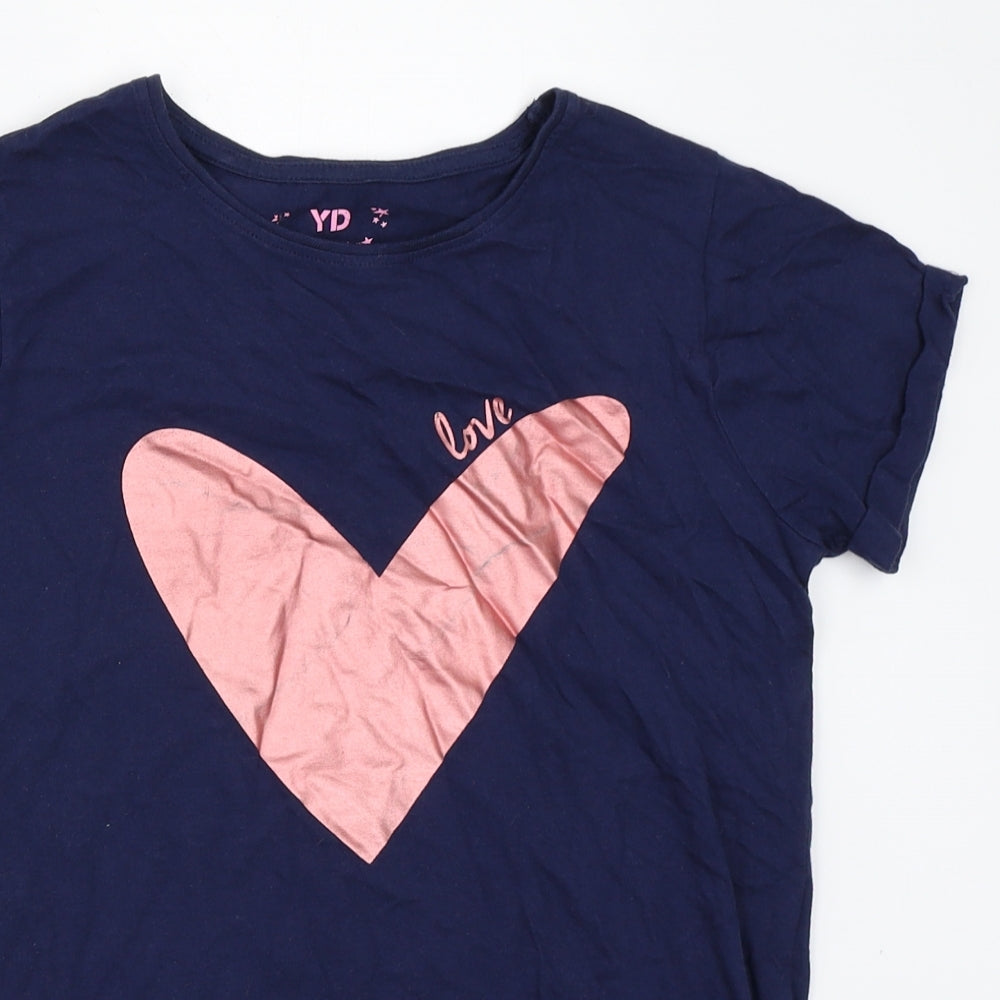 Young Dimension Girls Blue   Basic T-Shirt Size 12-13 Years