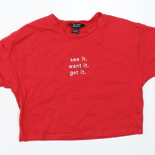 New Look Girls Red   Cropped T-Shirt Size 10-11 Years