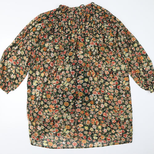Nutmeg Womens Black Floral  Shift  Size 12
