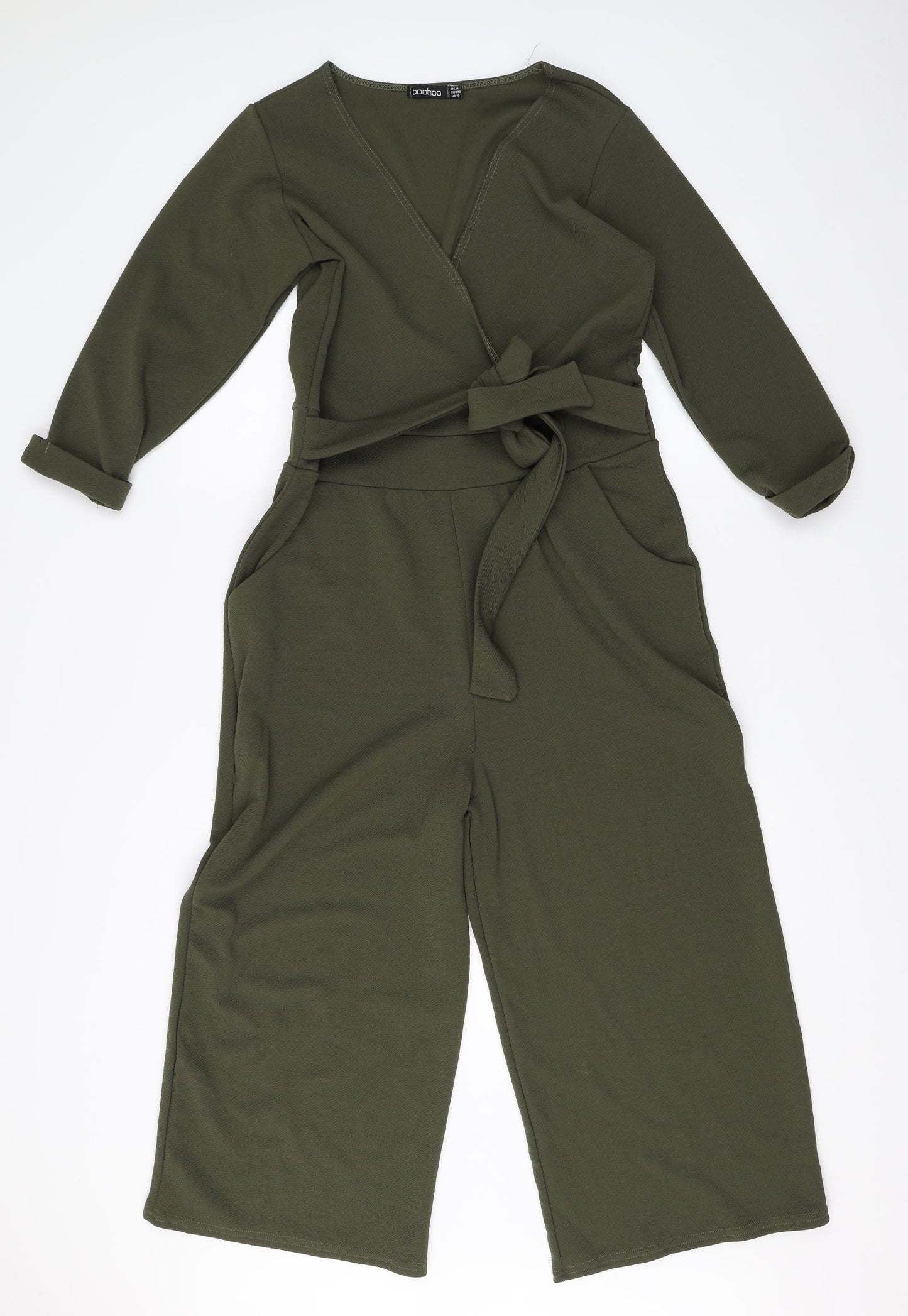 Boohoo Womens Green   Jumpsuit One-Piece Size 14