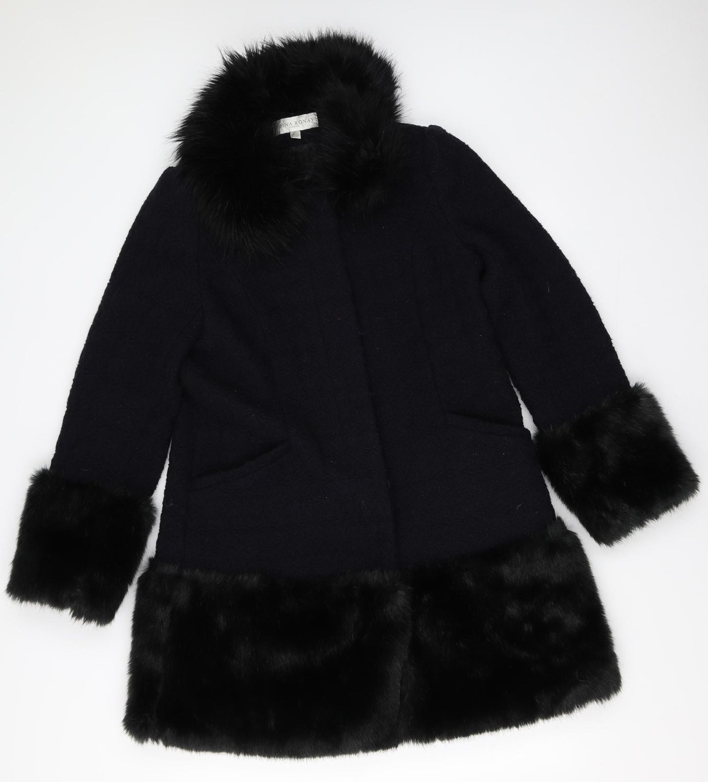 Edina Ronay Womens Blue   Overcoat Coat Size 12