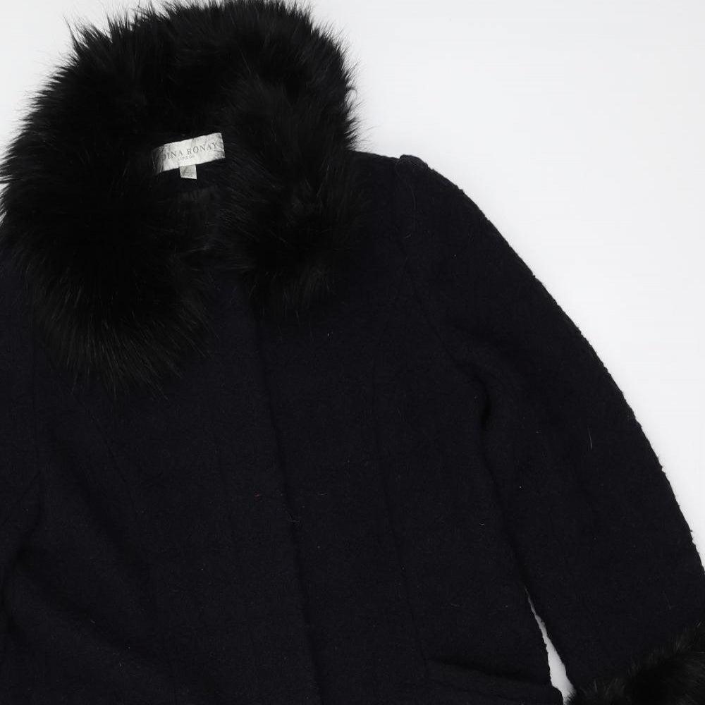 Edina Ronay Womens Blue   Overcoat Coat Size 12