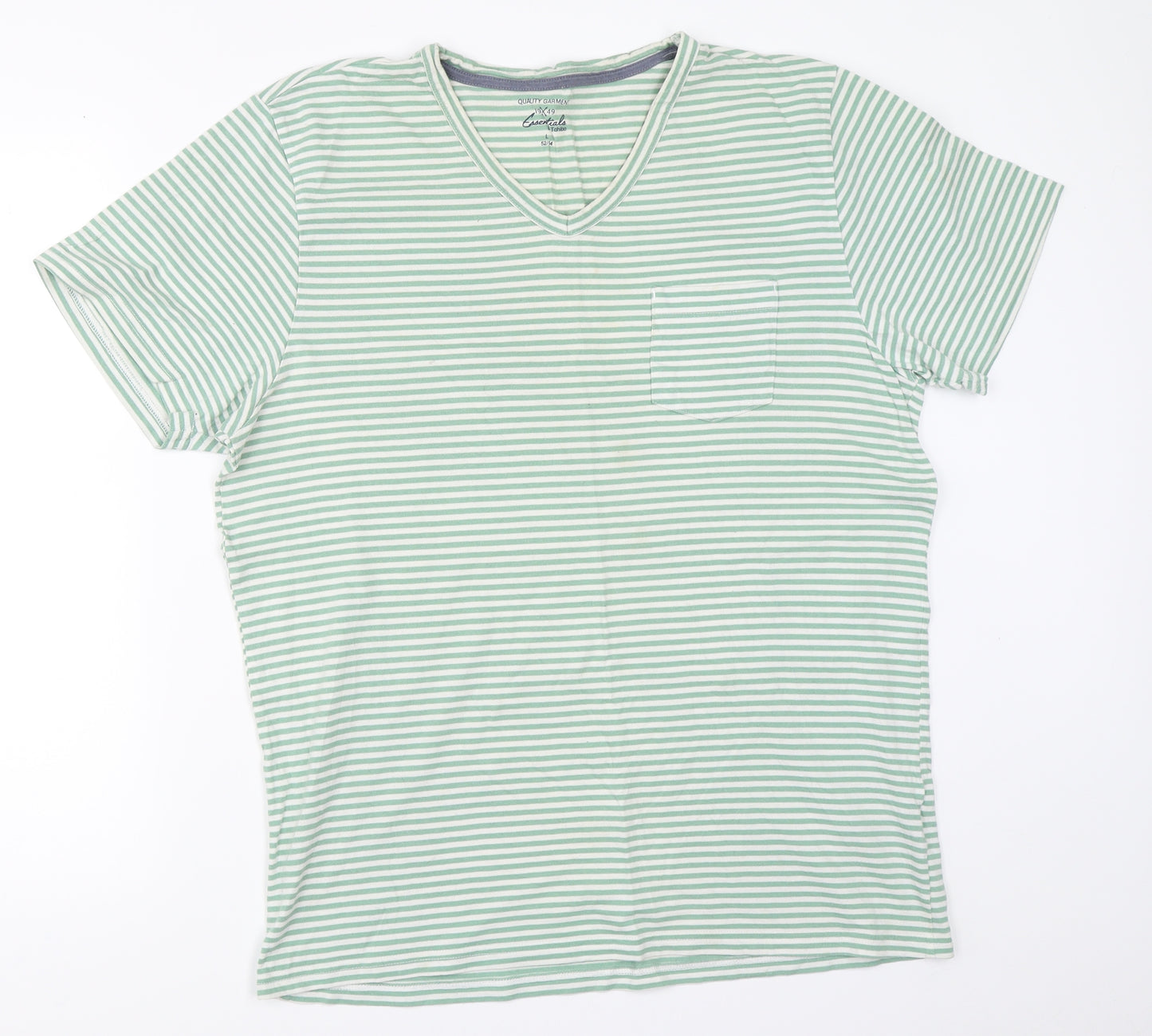 Tchibo Mens Green Striped   T-Shirt Size L