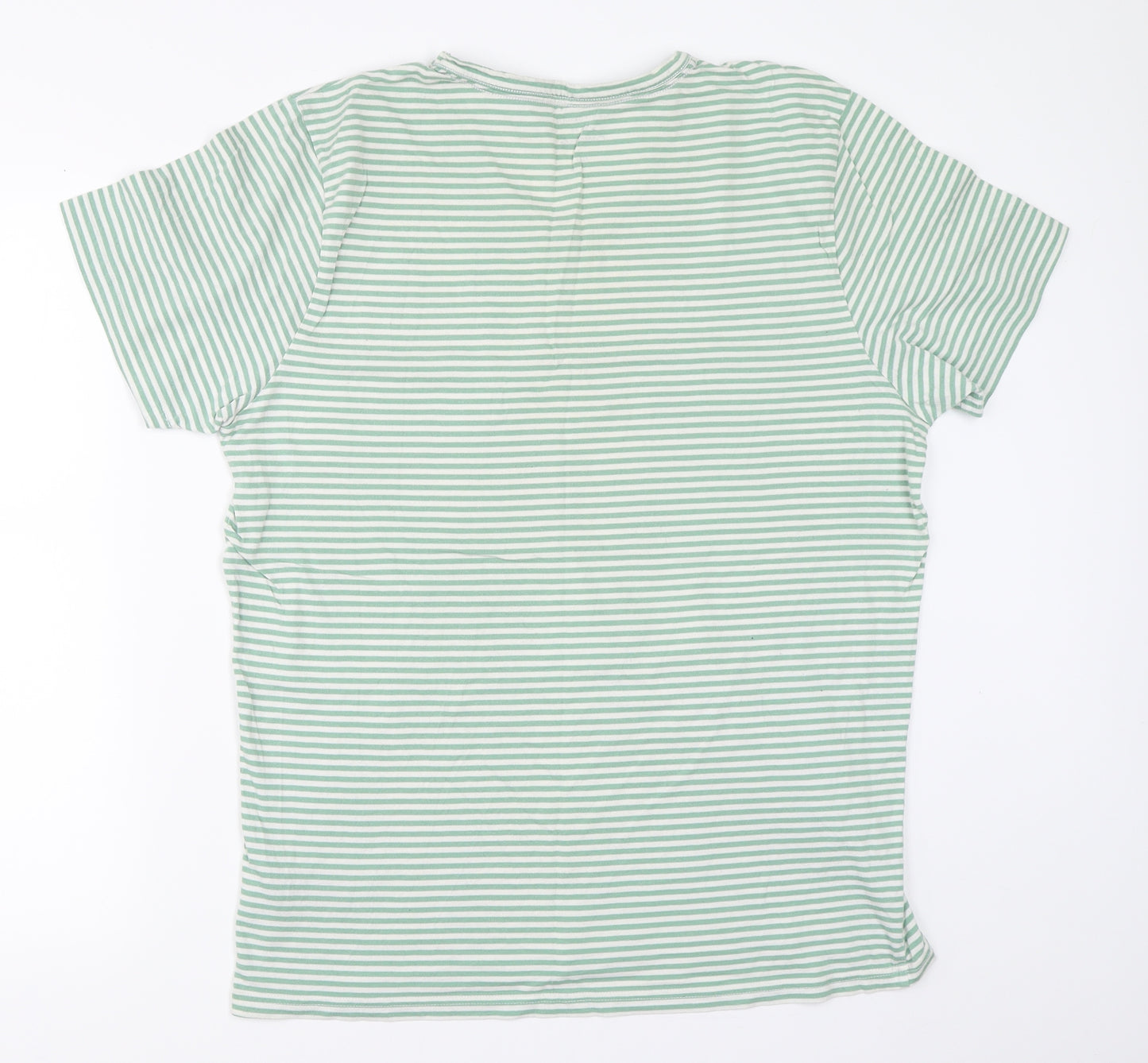 Tchibo Mens Green Striped   T-Shirt Size L