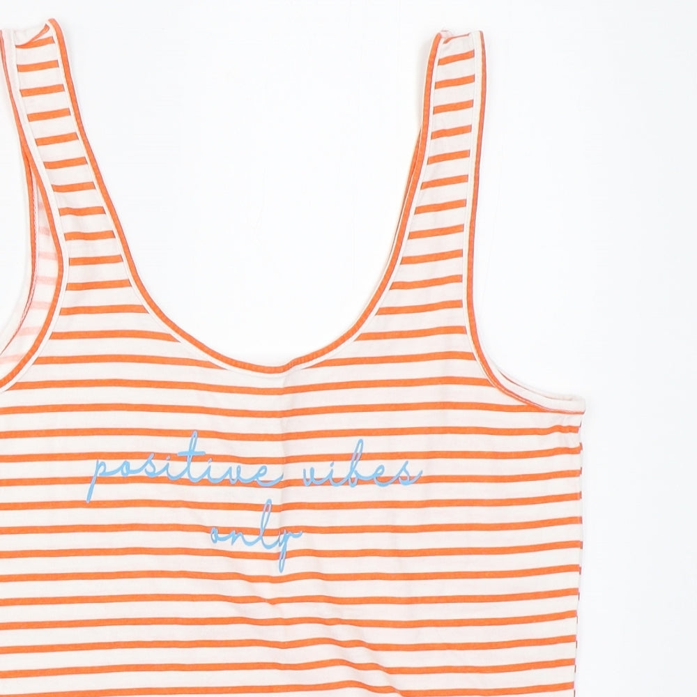 Primark Womens Orange Striped  Basic Tank Size XS