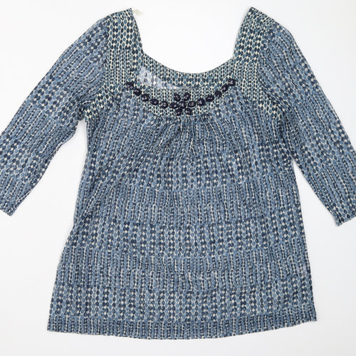 Preworn Womens Blue   Basic Blouse Size 12