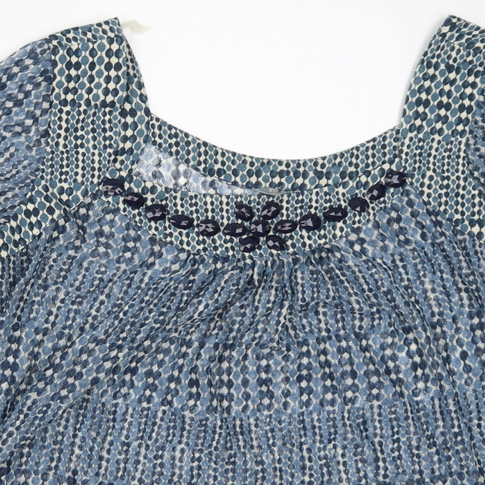 Preworn Womens Blue   Basic Blouse Size 12