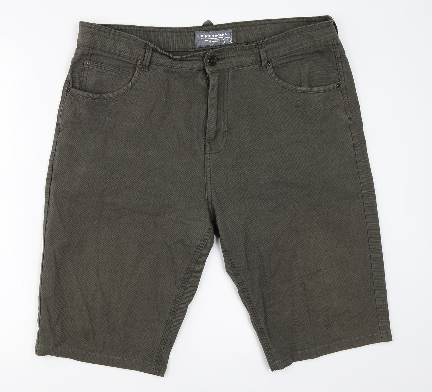 RJR.John Rocha Mens Green   Chino Shorts Size 36 in