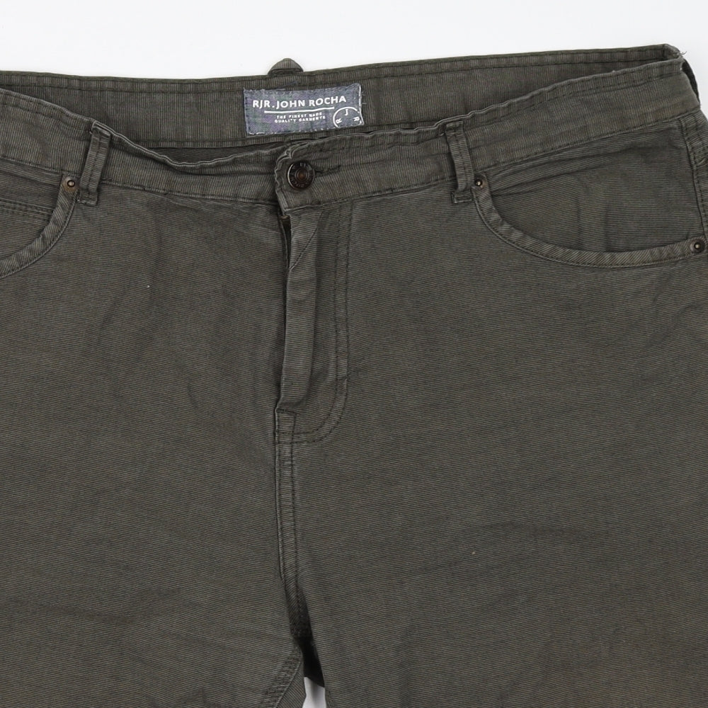 RJR.John Rocha Mens Green   Chino Shorts Size 36 in