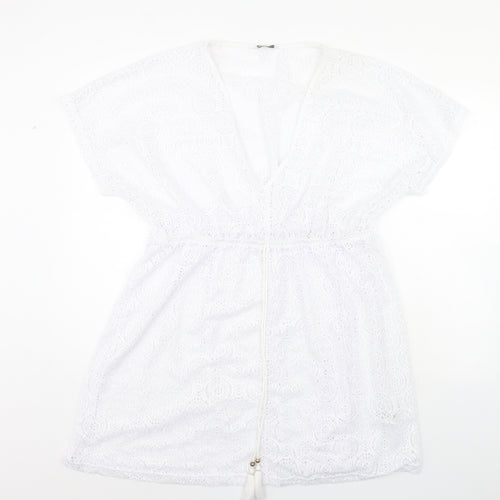 Papaya Womens White   Kaftan  Size L  - Beach Cover Up