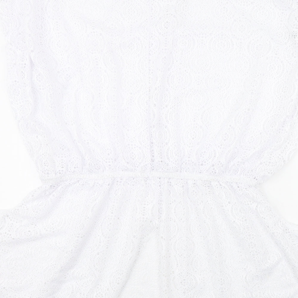 Papaya Womens White   Kaftan  Size L  - Beach Cover Up