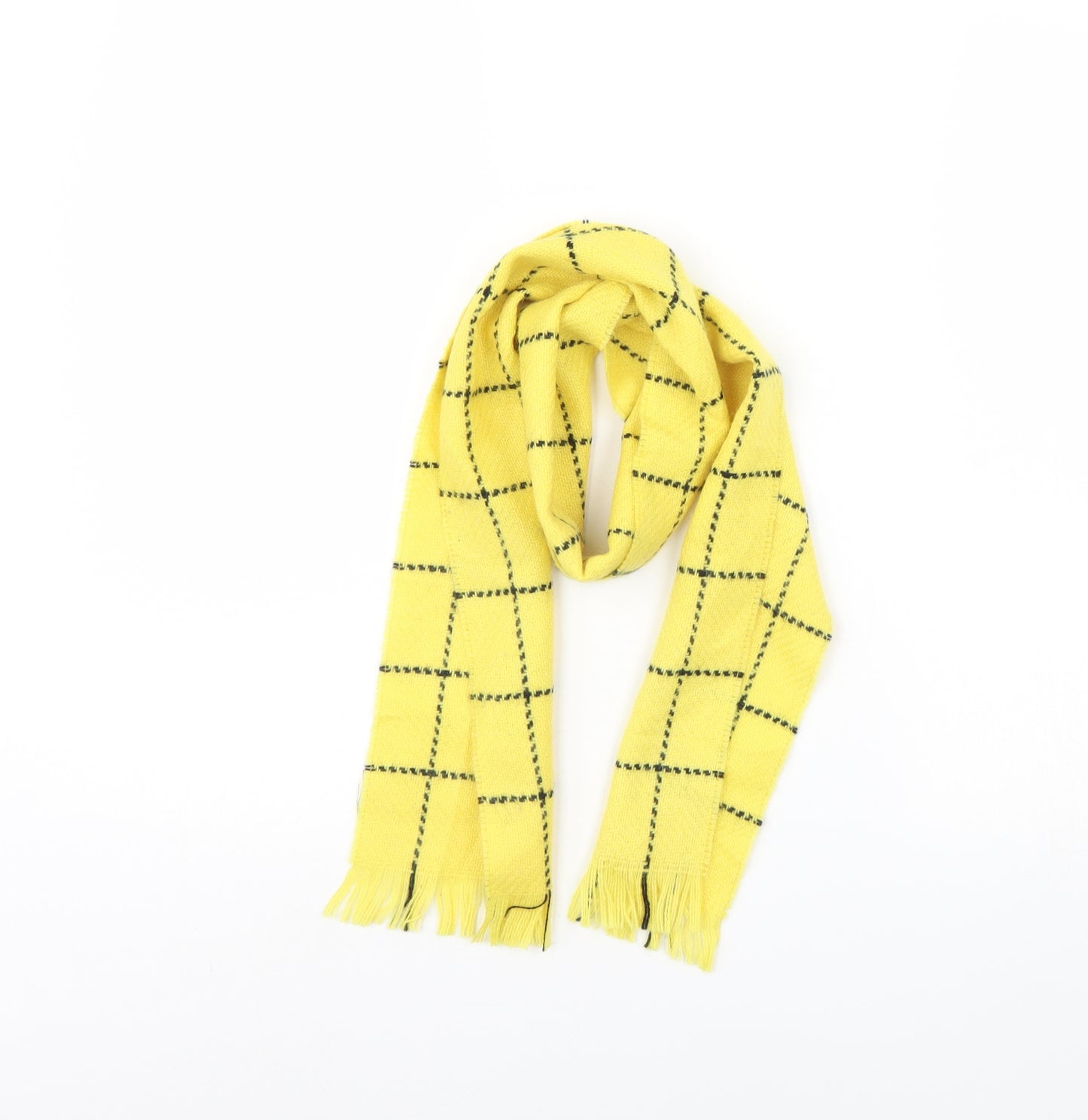 Preworn Womens Yellow Plaid   Scarf