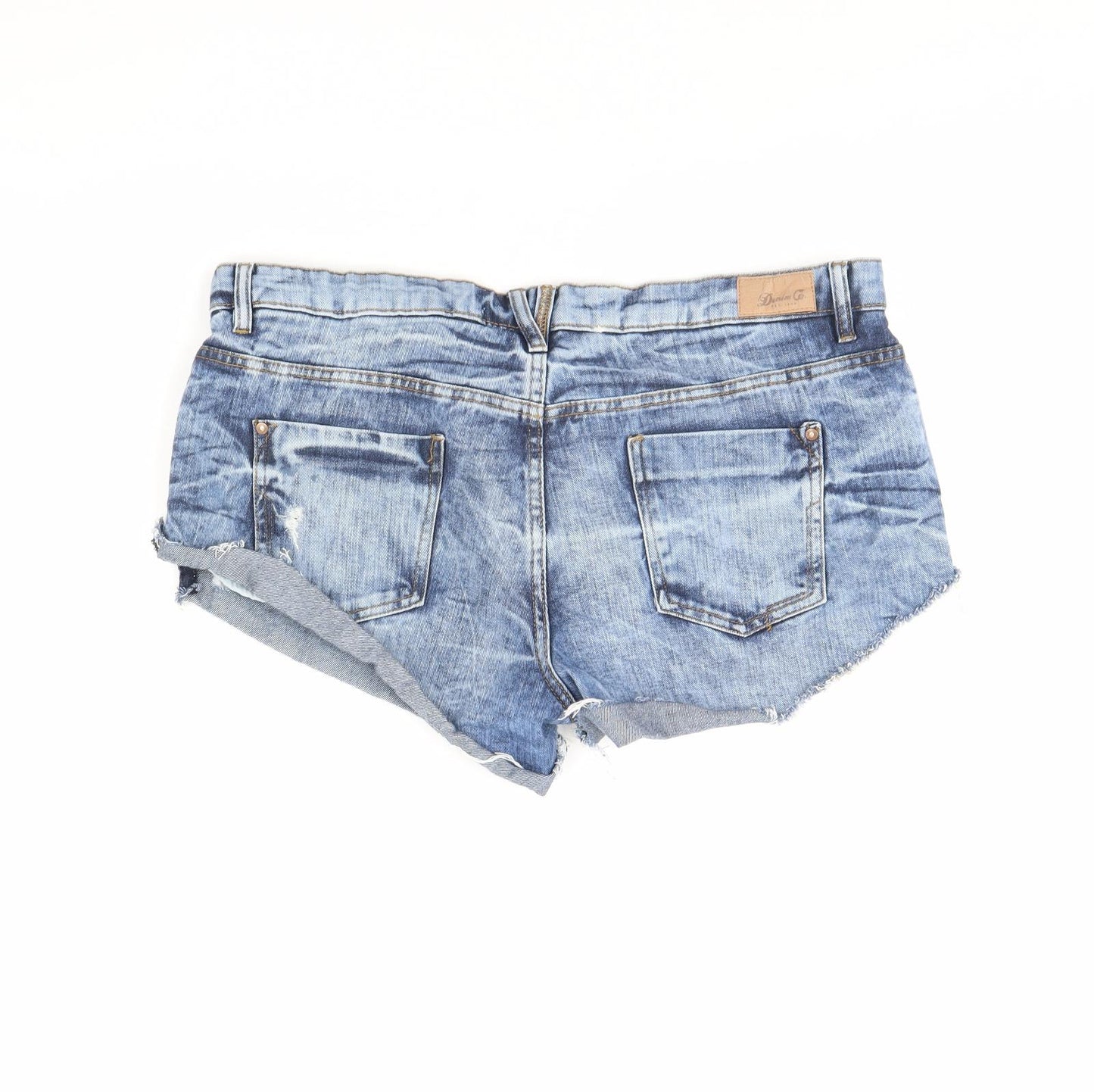 Denim & Co. Womens Blue  Denim Cut-Off Shorts Size 16