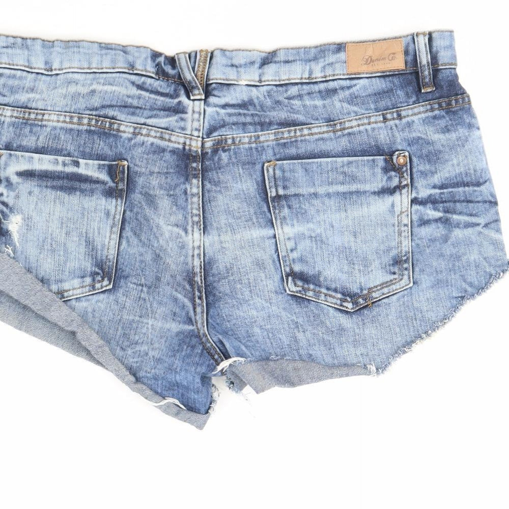 Denim & Co. Womens Blue  Denim Cut-Off Shorts Size 16