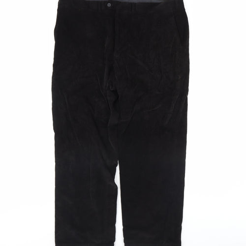 m&s Mens Black  Corduroy Trousers  Size 44 in L33 in