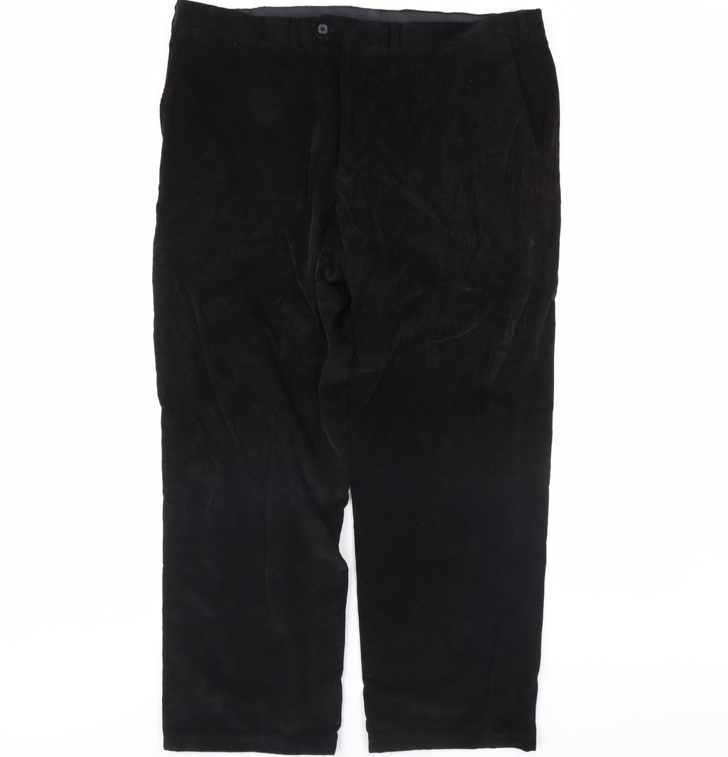 m&s Mens Black  Corduroy Trousers  Size 44 in L33 in
