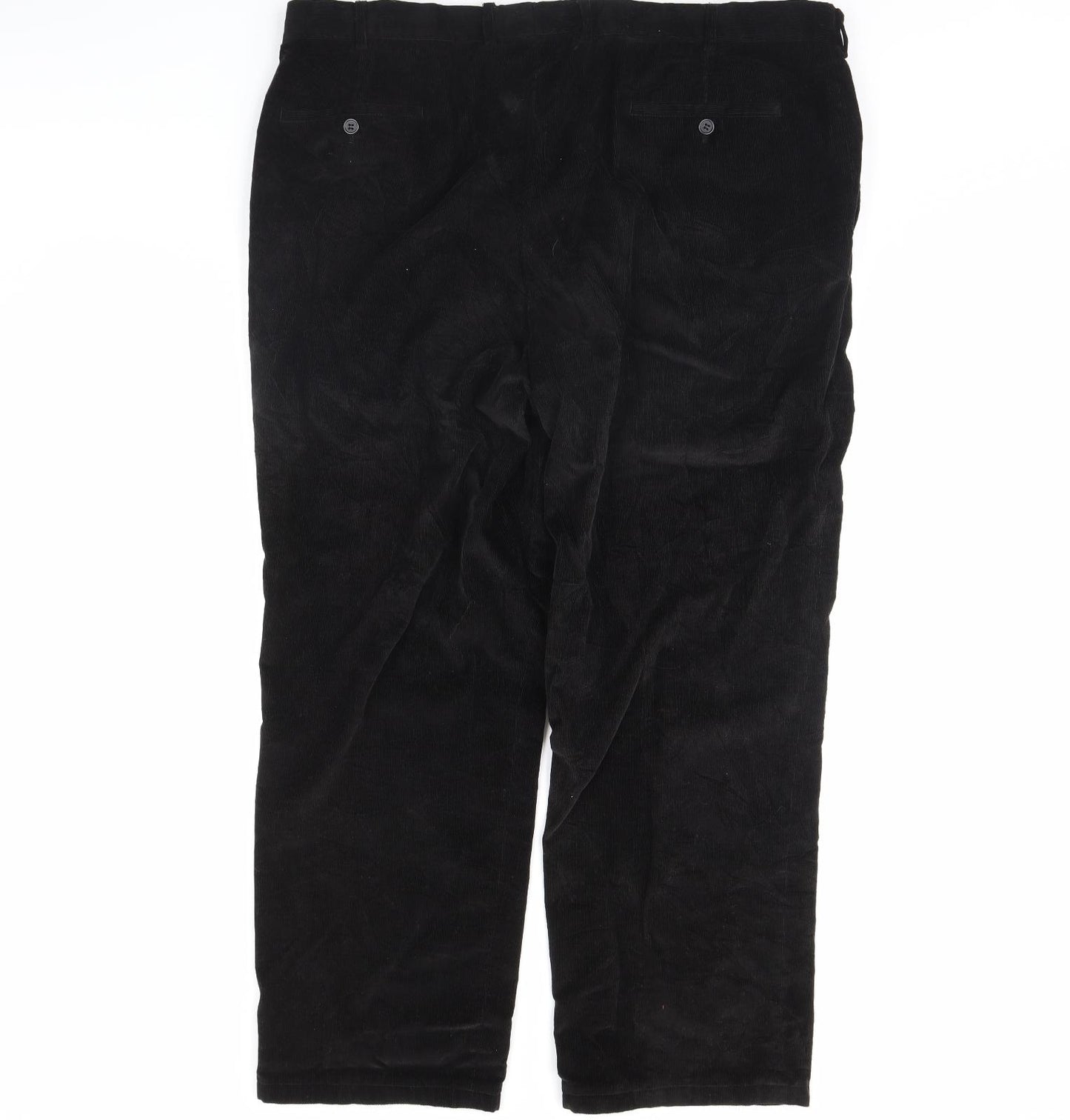 m&s Mens Black  Corduroy Trousers  Size 44 in L33 in