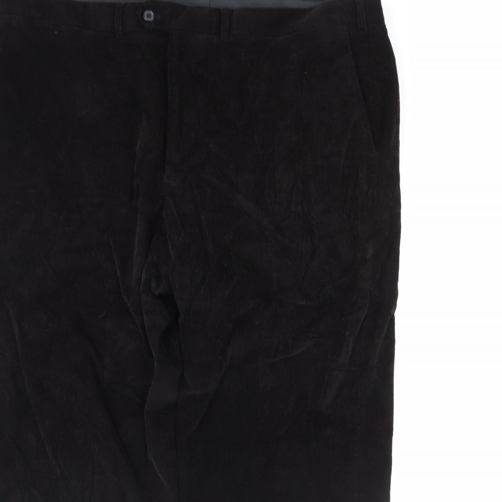 m&s Mens Black  Corduroy Trousers  Size 44 in L33 in