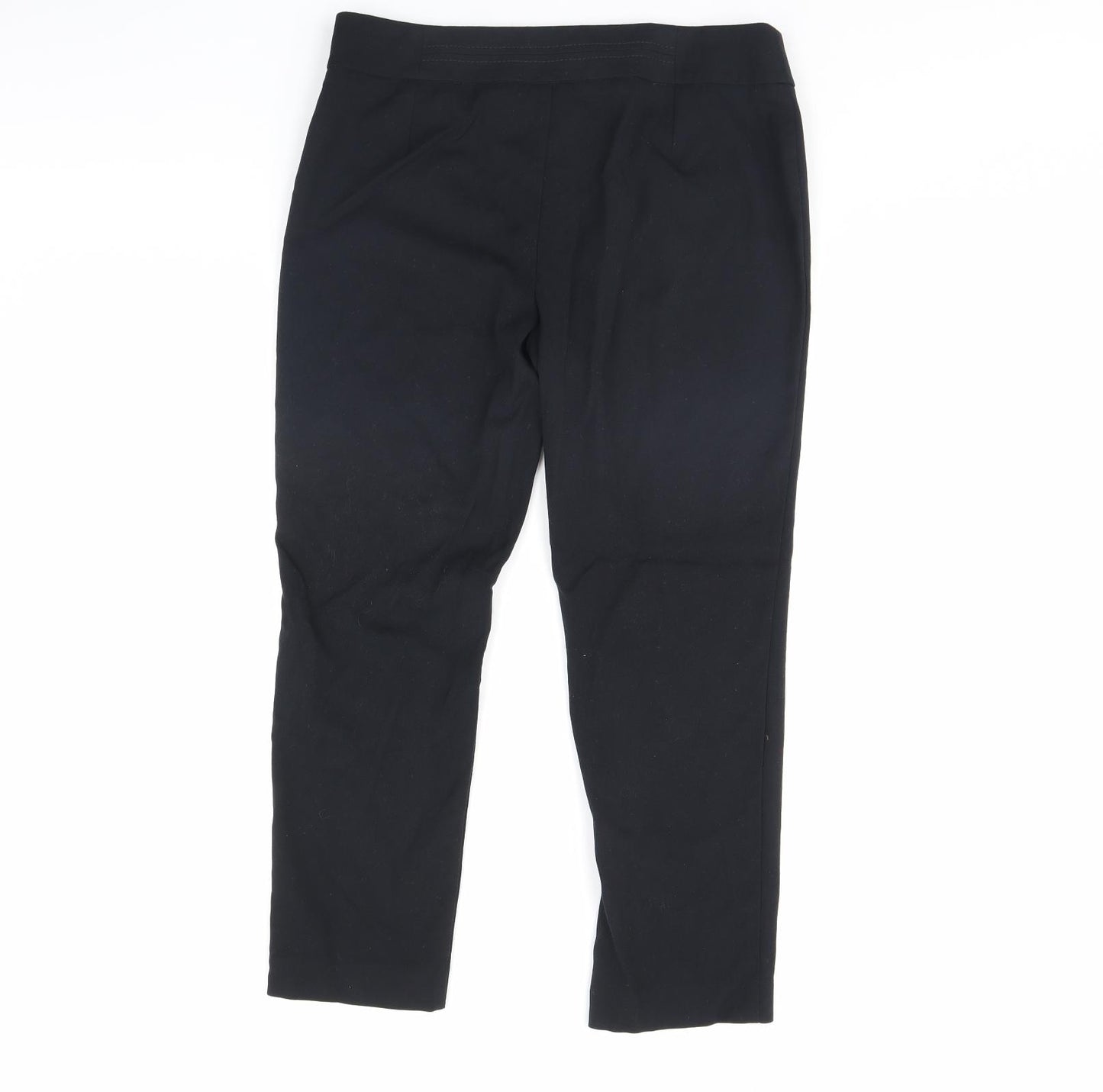 m&s Womens Black   Cropped Trousers Size 12 L28 in