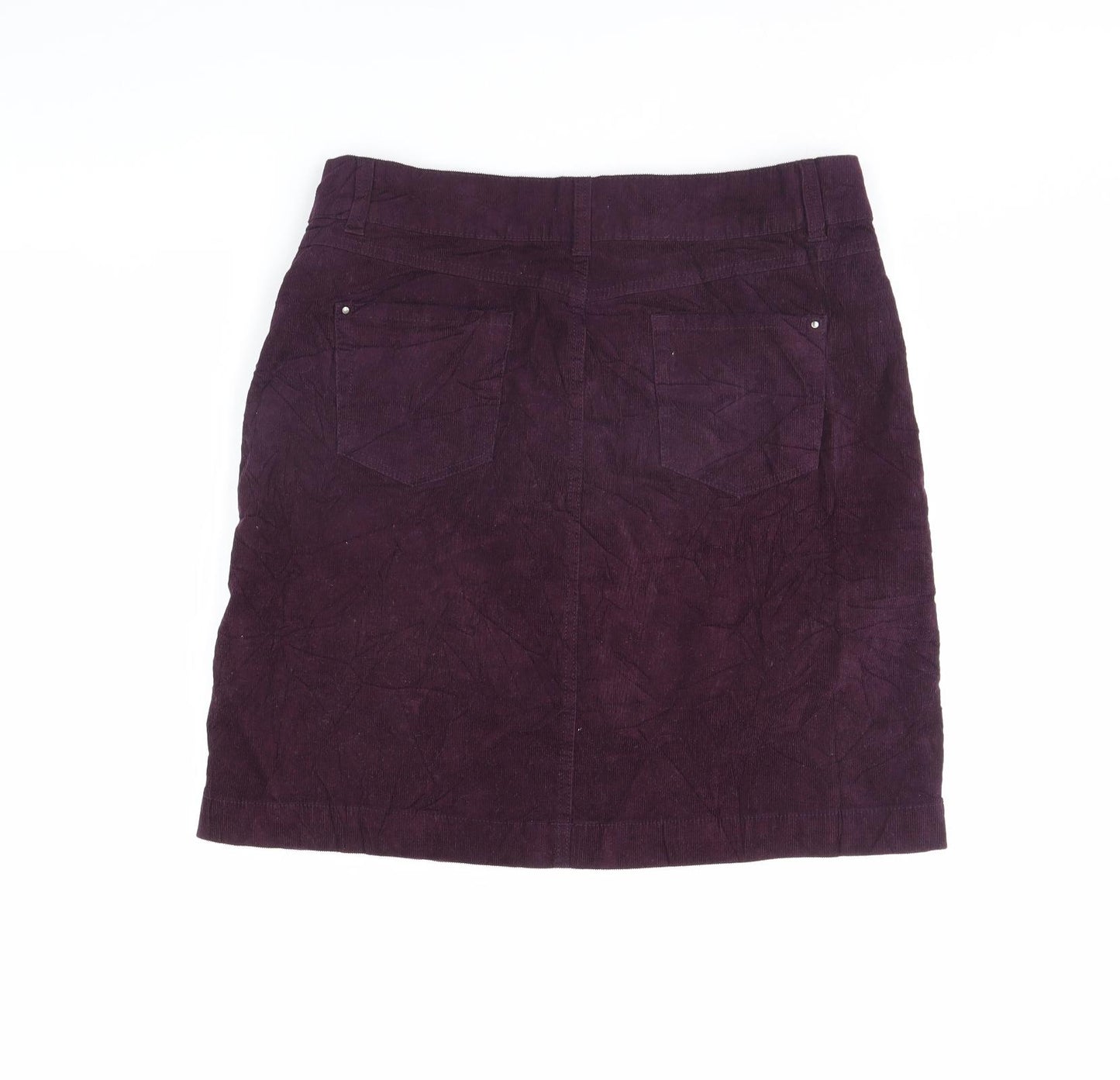 M&Co Womens Purple  Corduroy Mini Skirt Size 36 in